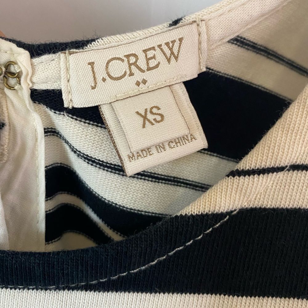 J.CREW Villa Cream & Black Striped “A” Line Skater Sleeveless Dress - Picture 10 of 12